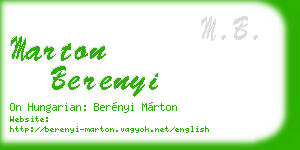 marton berenyi business card