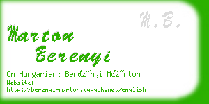 marton berenyi business card